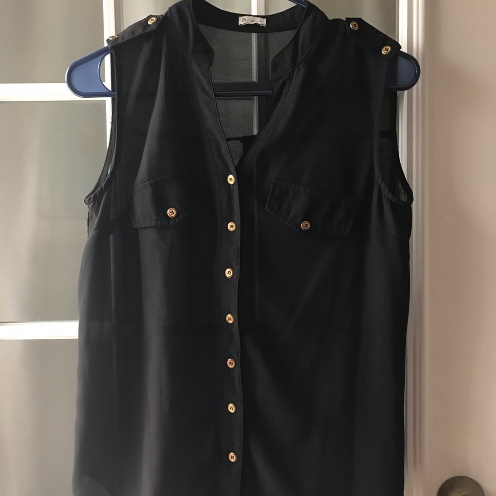 Black Button-Up Blouse